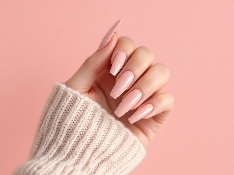 Ongles coffin nude longs